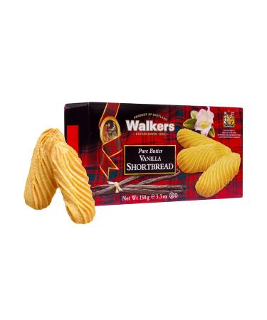 Walkers Shortbread Vanilla Shortbread Cookies, 5.3 Ounce Box (Pack of 4) Vanilla (Pack of 4)
