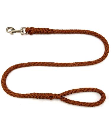 Dog leash large dogs jumbo with hand loop up to 80 kg / guide line / practice line / training line very stable 17 colors (1.30m brown) 1.30m brown