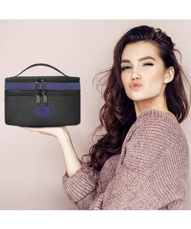 Women's Nail Polish Carrying Case - Holds 30 Bottles, Water Resistant Double Layer Organizer for Manicure Accessories - Black - Buy Online on SooperMarket.com