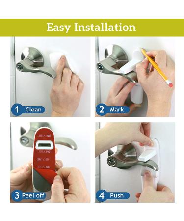 Improved Childproof Door Lever Lock (2 Pack) Prevents Toddlers From Opening Doors. Easy One Hand Operation for Adults. Durable ABS with 3M Adhesive Backing. Simple Install  No Tools Needed (White  2) White 2 - Buy Online on SooperMarket.com