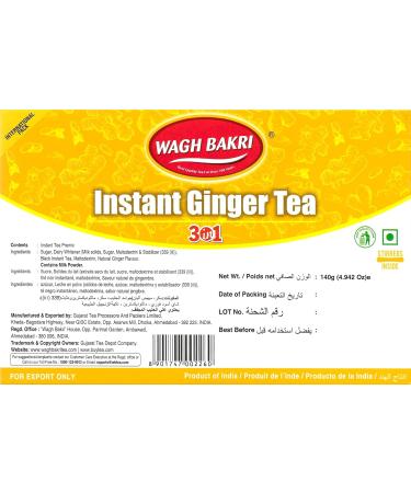 Wagh Bakri Instant Ginger Tea Karak Chai 2 Pack (140g Each) 3 in 1 Premix | Instant Spiced Tea Mix with Ginger | Just Add Hot Water - Buy Online on SooperMarket.com