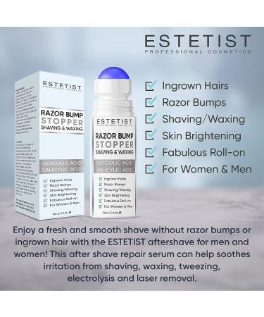ESTETIST Razor Bump Stopper Solution with Salicylic Acid & Glycolic Acid - Ingrown Hair Treatment for Face, Neck, Bikini, Legs, Underarms - After Shave Serum for Men & Women - Buy Online on SooperMarket.com