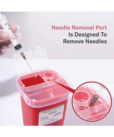 Alcedo Sharps Container 1 Quart (3-Pack) | Biohazard Needle Disposal | Portable for Home & Professional Use - Buy Online on SooperMarket.com