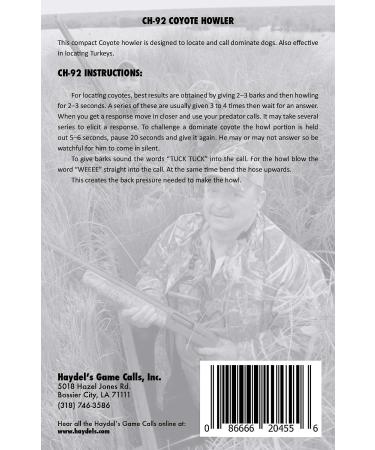 Haydel's CH-92 AMZ Coyote Howler Predator Call - High-Quality Game Call for Predator Hunting - Buy Online on SooperMarket.com