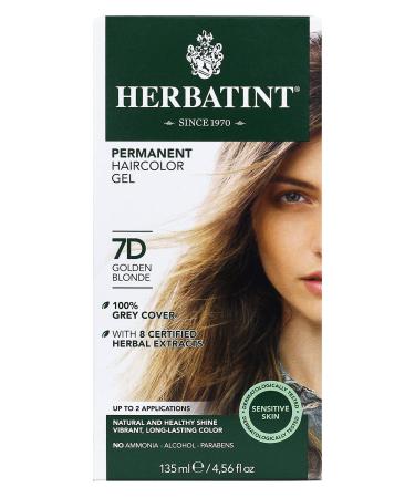 Herbatint Permanent Haircolor Gel 7D Golden Blonde 4.56 fl oz (135 ml)