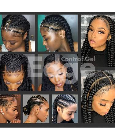 immetee Instant Control Edge Control Gel Long Lasting 4C Extreme Hold Braiding Gel Strong Hold Stylings Wax Non-greasy Smoother Edge (100g+Brush) (Edge Control Gel) - Buy Online on SooperMarket.com