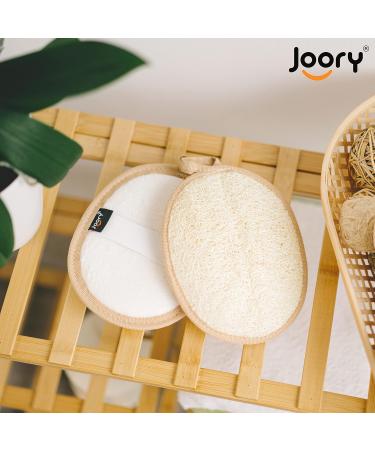 JOORY Natural Exfoliating Loofah Sponge - 3 Pack Egyptian Body Scrubber | Biodegradable Shower Luffa Pad - Buy Online on SooperMarket.com