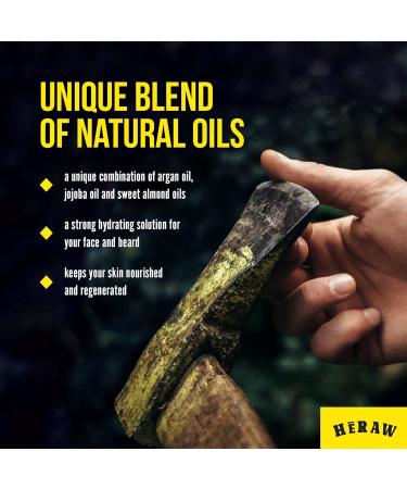 Heraw Beard Oil for Men - Nourishing & Styling Beard Oil with Argan Jojoba & Almond Oil - 30ml - Boost Beard Growth & Softness - Buy Online on SooperMarket.com