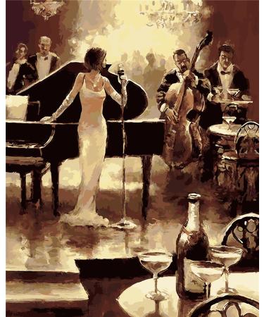 Komking Paint by Numbers Kit for Adults  Happy Party Acrylic Painting Kit for Home Decor Frameless 16x20inch Happy Party Unframed