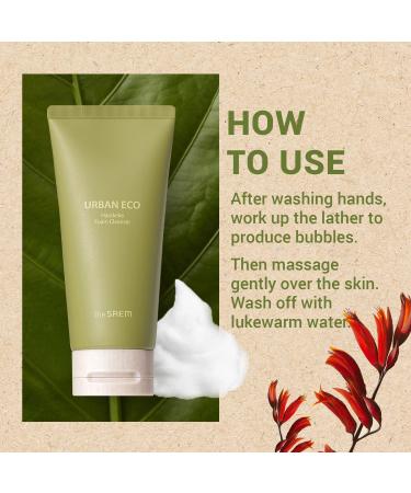 THESAEM Urban Eco Harakeke Foam Cleanser - Vegan Moisturizing Face Wash for Dry Skin with Harakeke Extract & Hyaluronic Acid | Deep Pore Cleansing & Texture Refinement - 5.07 oz - Buy Online on SooperMarket.com