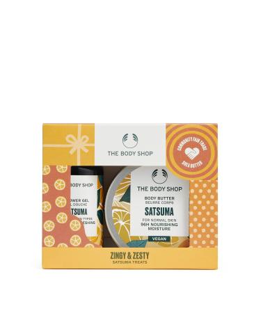 The Body Shop Zingy & Zesty Satsuma Treats Body Care Holiday Gift Set Vegan 2-Piece Set