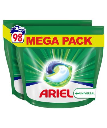 Ariel detergent pods all-in-1 98 wash loads (2 x 49) Universal fresh laundry air and radiant purity 49 pieces (2-pack) old-universal