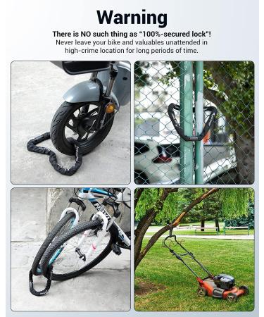 Sportneer 8mm Thick Bike Chain Lock | Heavy Duty Anti-Theft Bicycle Lock for Scooter & Mountain Bike - Buy Online on SooperMarket.com