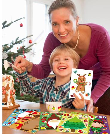 Christmas Party Favors Stickers - 42 Sheets Make Your Own Gnome, Reindeer, Tree, and Snowman - Perfect for Kids Crafts & Activities - Buy Online on SooperMarket.com