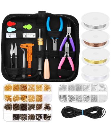 Jewelry Making Supplies Kit  Paxcoo Jewelry Making Kit with Jewelry Making Tools  Jewelry Wires and Jewelry Findings for Jewelry Making  Repair and Beading