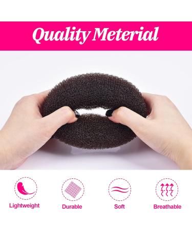 MORGLES 4pcs Brown Hair Bun Donut Set with Hair Pins - Perfect for Ballet Buns & Dancer Chignons - Buy Online on SooperMarket.com