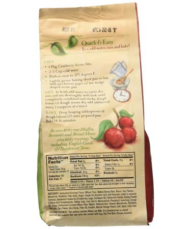 Sticky Fingers Bakeries Cranberry Scone Mix - 6 Pack (15 oz each) - Just Add Water | Bulk Scone Mix for Easy Baking - Buy Online on SooperMarket.com