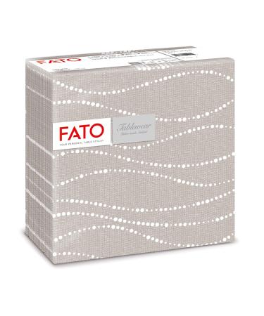 FATO dry paper napkins airlaid textile effect pack with 50 napkins size 40x40 folded in 4 Turtelb tbel decoration Taubengrau Pearl design