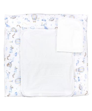 Tuptam changing pad incl. 2 terry moves Model Mar02579 color: hot air balloons blue size: 70 x 70 cm hot air balloons blue 70x70 cm (1 Pack)