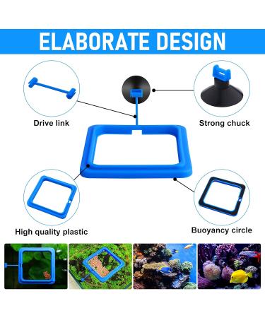 Molain Fish Feeding Ring 2 Pieces Fish Feeder Aquarium Fish Turtle Tank Accessories Food Feeder Circle For Guppy Bettas goldfish Turtle (Blue) - Buy Online on SooperMarket.com