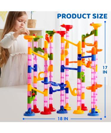 Joyin 196-Piece Multi-Colored Marble Railway Set - Building Blocks & Learning Toys for Kids | Translucent Plastic Parts & Glass Marbles - Buy Online on SooperMarket.com