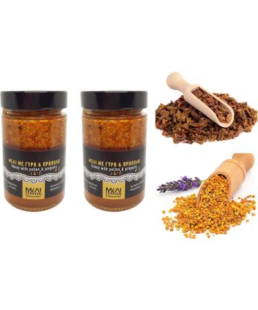 Pure Greek Honey with Pollen and Propolis | 500g (2 x 250g) | The Antioxidant Superfood | Unpasteurized unheated unprocessed | Loaded with Important Nutrients - Buy Online on SooperMarket.com