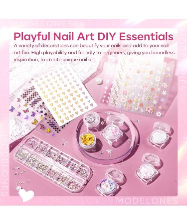 Modelones Poly Nail Gel Kit 8 Colors with 48W LED Nail Lamp - Professional Starter Manicure Kit with Complete Poly Nail Art Tools - Nail Extension Gel Set with Rhinestone, Glitters, Sequins - Perfect Gift for Women - Buy Online on SooperMarket.com