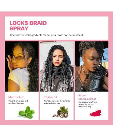 immetee Locks Braid Spray Hair Spray for Braids Locks Twists and Cornrows Refresh Itchy & Dry Scalp Moisturizes High Shine for Dull Hair. 150ml/5.07fl.oz - Buy Online on SooperMarket.com