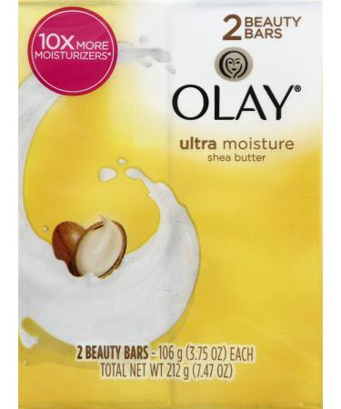 Olay Outlast Ultra Moisture Shea Butter Beauty Bar 7.52 Ounce Pack of 2