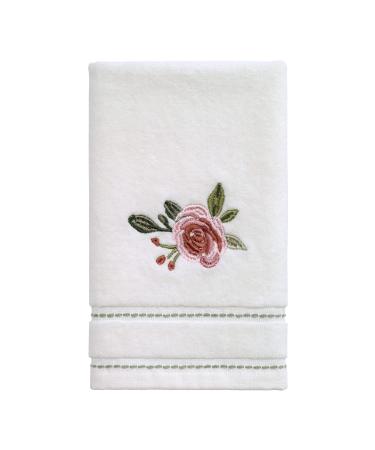 Avanti Linens - Fingertip Towel, Soft & Absorbent Cotton Towel (Spring Garden Collection) Ivory Fingertip Towel