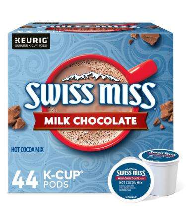 Swiss Miss Milk Chocolate Hot Cocoa, Keurig Single-Serve K-Cup Pods, 44 Count Milk Chocolate 44 Count (Pack of 1)