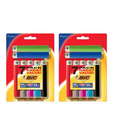 BIC Classic Lighter, Assorted Colors, 14-Pack 7 Count (Pack of 2)