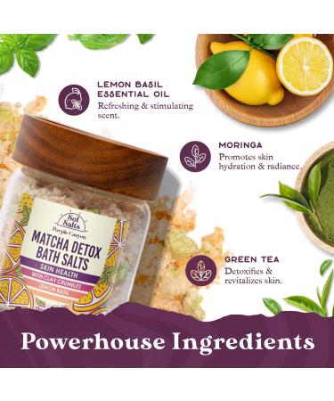 Purple Canyon SolSalts Matcha Detox Bath Salts | Lemon Basil Scented Soak with Green Tea & Grape Seed Oil - International Shipping Available - Buy Online on SooperMarket.com