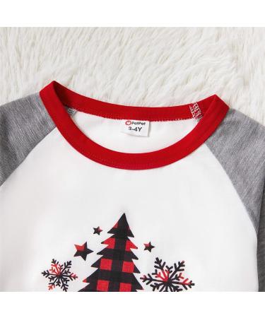 PatPat Family Matching Christmas Pajamas Set - Grey Tree Snowflake Print, Kids 4-5 Years - Buy Online on SooperMarket.com