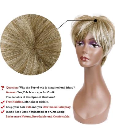 Short Blonde Pixie Cut Wig for Women - Natural Synthetic Hair Daily Cosplay Party Wig #613/27B - Buy Online on SooperMarket.com