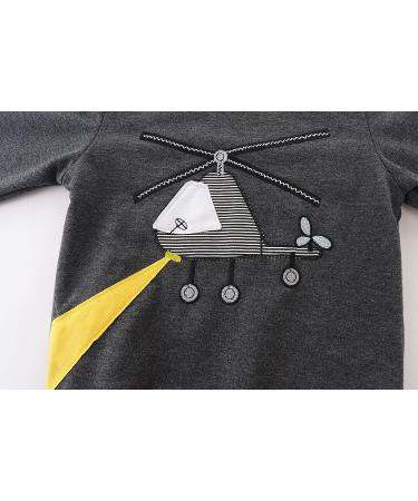 Boys Dinosaur Sweatshirt | Cotton Casual Top for Kids | Long Sleeve Pullover T-shirt | Toddler Girls Shirts | Baby Clothes 1-8 Years | 6-7 Years | Helicopter Design - Buy Online on SooperMarket.com