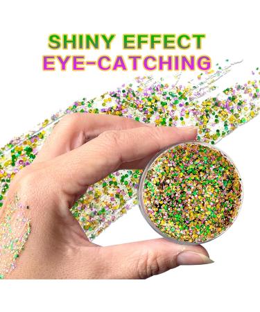 Buy Green Purple Gold Holographic Chunky Glitter - 25g for Mardi Gras Crafts Face & Body Art Nail Decorations - Fast International Shipping - Buy Online on SooperMarket.com
