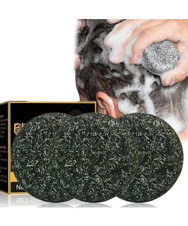 Shampoo-bars Black Soap For Gray Hair 3PCS Gray Reverse Bar Natural Formula Suitable for Men Women