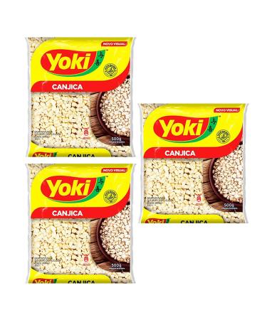 Yoki Canjica White Corn Hominy 500g | Crystal Hominy 500g | Healthier and More Delicious Diet | Extracted From White Corn From Brazil (Crystal Hominy 3 Pack) Crystal Hominy 3 Pack