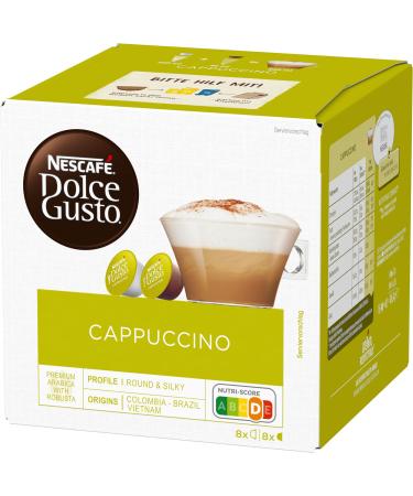 Nescaf Dolce Gusto Cappuccino I 16 coffee capsules I Arabica and Robusta Beans I full -bodied coffee and loose milk foam I aroma sealed capsules i 1 Pack (1 x 16 capsules) 186.4 g (1 Pack)