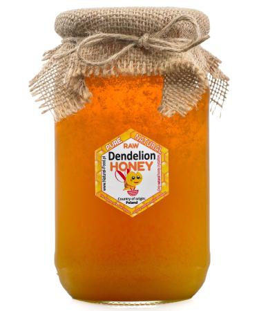 RAW HONEY directly from the beekeeper in Poland | 1 1 KG | Dandelion honey | Raw natural very healthy without additives. Unfiltered not centrifuged or heated | Made by bees Dandelion honey 1.10 kg (Pack of 1)