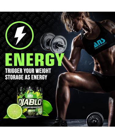 ANS Performance Diablo (35 Servings 4.9 oz) - Energy Powder for Elevated Strength & Stamina - With Added Kinetq Garcinia L Carnitine - Thermogenic Formula - Delicious Flavours(Electric Lime) - Buy Online on SooperMarket.com