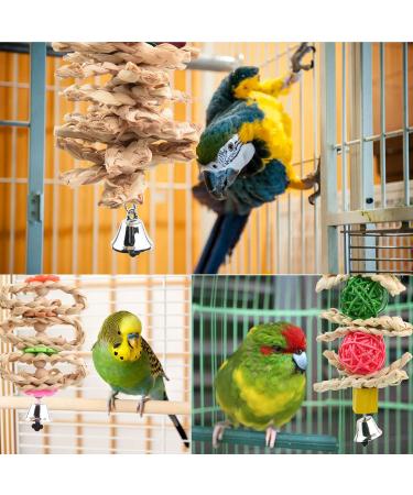 Onebarleycorn Budgie & Parrot Toy Set - 7 Wooden Bird Toys Swings & Canaries for Happy Pet Playtime - Buy Online on SooperMarket.com