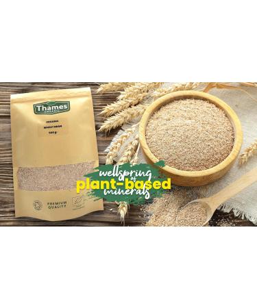 Certified Organic Wheat Bran 600g - Raw Vegan, GMO Free - Ideal for Baking & Smoothies - Thames Organic - Buy Online on SooperMarket.com