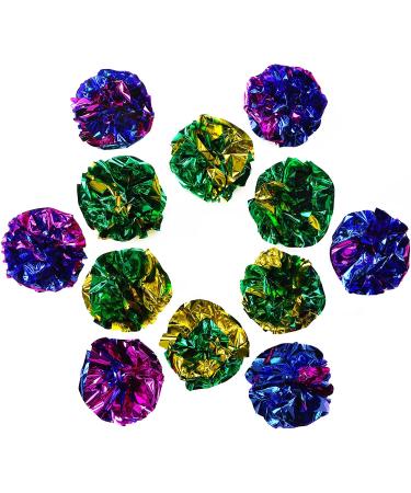 Chiwava 1.6'' Mylar Balls Cat Toy - 45PCS Assorted Color Lightweight Crinkle Ball for Kittens - Buy Online on SooperMarket.com