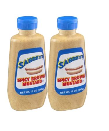Sabrett Spicy Brown Mustard, 12 oz, Pack of 2
