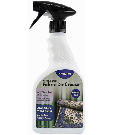 ForceField Fabric De-Crease Anti Static Anti Soil & Anti Wrinkle Spray for Clothing Linens Drapery & More - 22oz