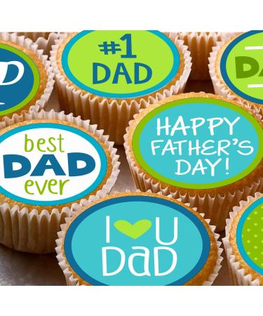 24 Father's Day Design 2 edible cupcake toppers