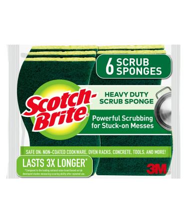 Scotch-Brite Heavy Duty Scrub Sponges, For Washing Dishes and Cleaning Kitchen, 6 Scrub Sponges
