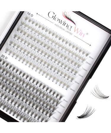 Glowing win cluster eyelash individual individual lashes natural eyelash extension single eyelashes wrong eyelash of course 120 PCs DIY eyelash extensions for home (0.07d+20d Mix8-14mm) 12-0.07D mix-8-14